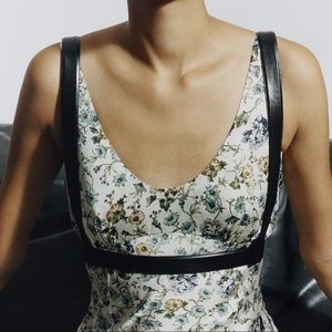 ZARA SATIN EFFECT PRINT DRESS MEDIUM